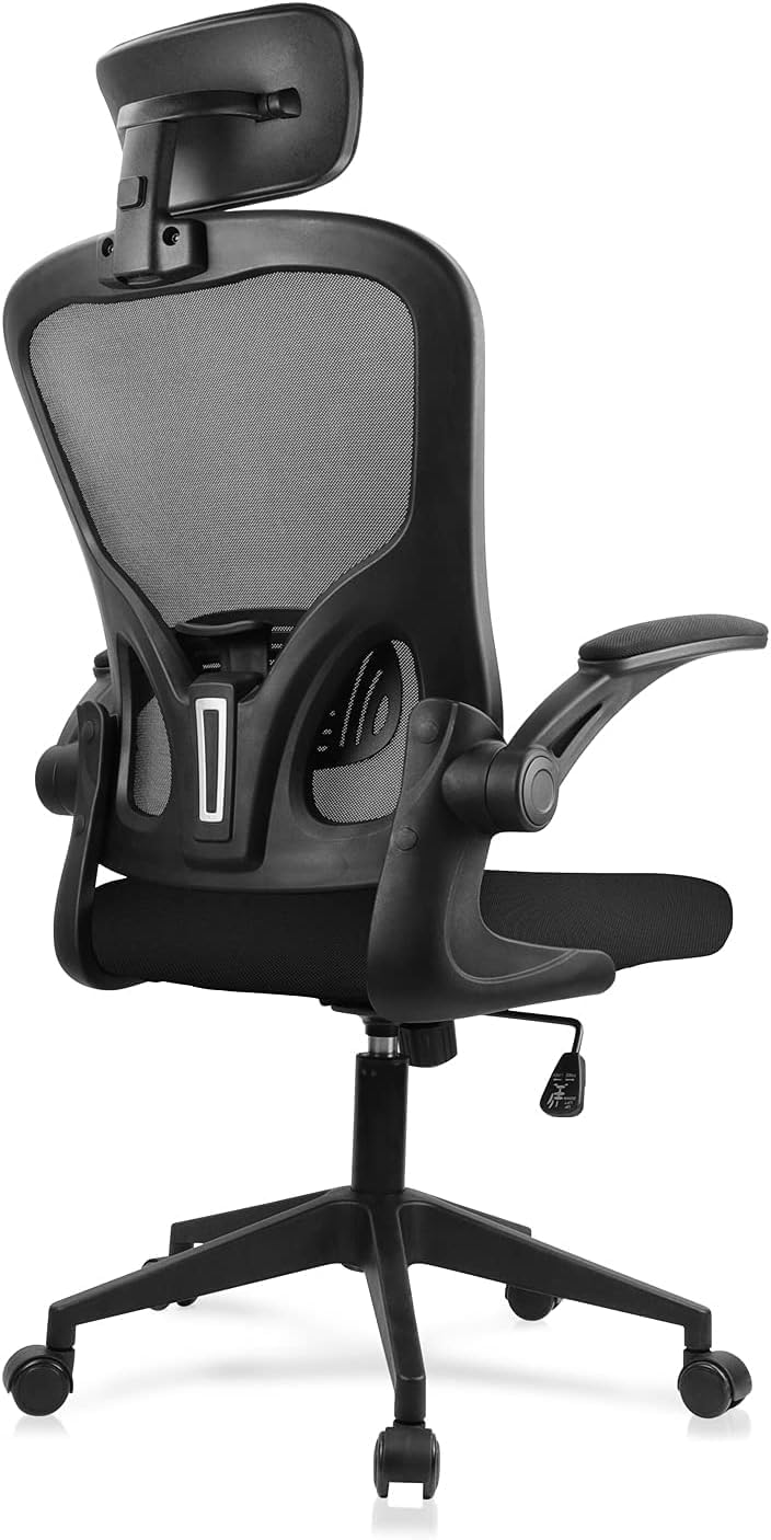 JAJALUYA Mesh Office Chair with Adjustable Headrest and Lumbar Support