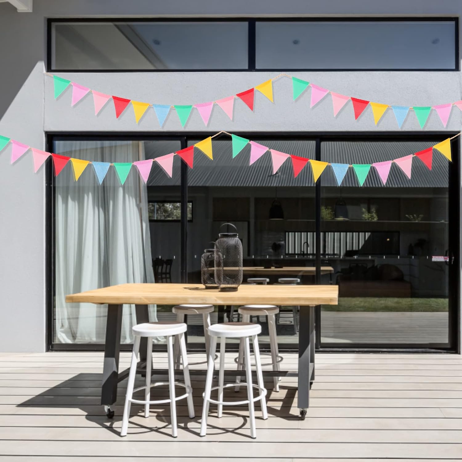Thumbnail 5 de G2PLUS 36PCS Waterproof Burlap Bunting — 12m Pastel Garden & Party Banner