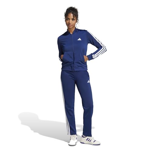 Detalle de Adidas Donna Essentials 3-Stripes Track Suit: blu scuro, taglia XL