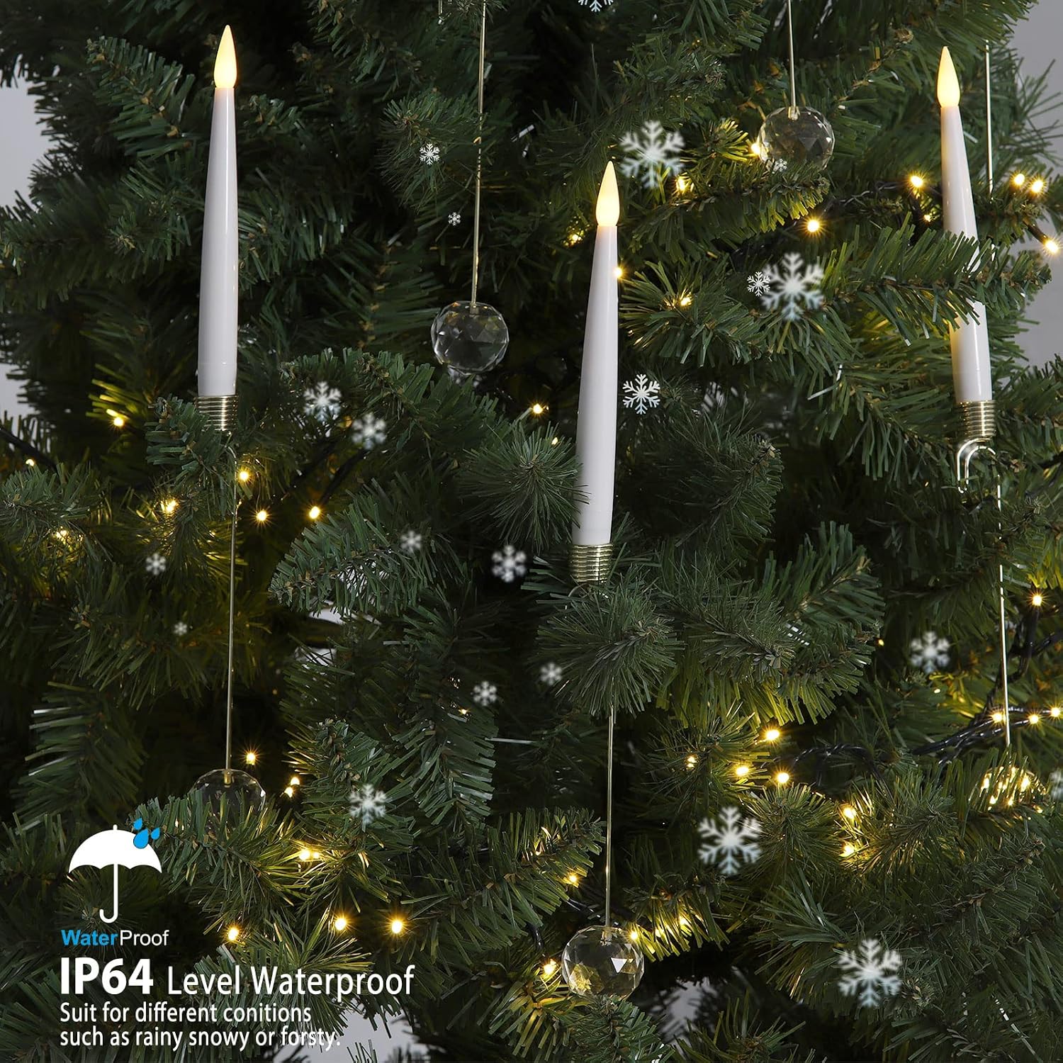 Thumbnail 5 de LUSHARBOR Flameless Christmas Tree Candles, 10-Pack