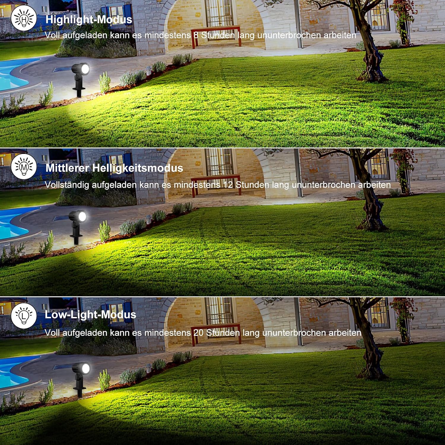 Thumbnail 3 de MEIKEE ASTA09 solarspots voor buiten, 4 stuks met afstandsbediening en IP66