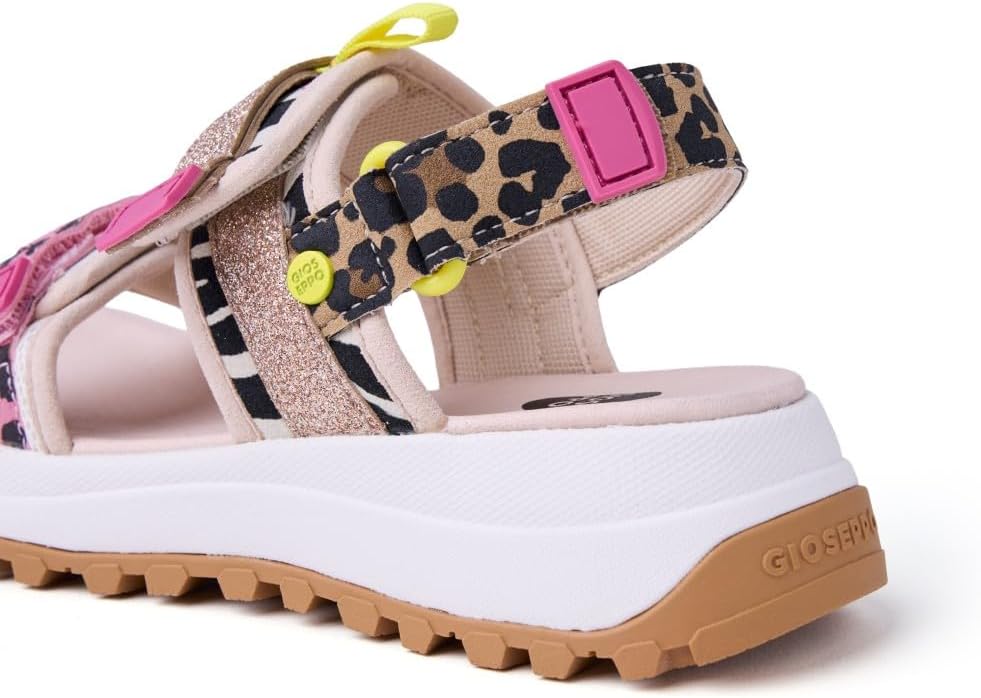 Detalle de GIOSEPPO Fille Ydre Sangle réglable — sandales sport‑léopard confortables et légères