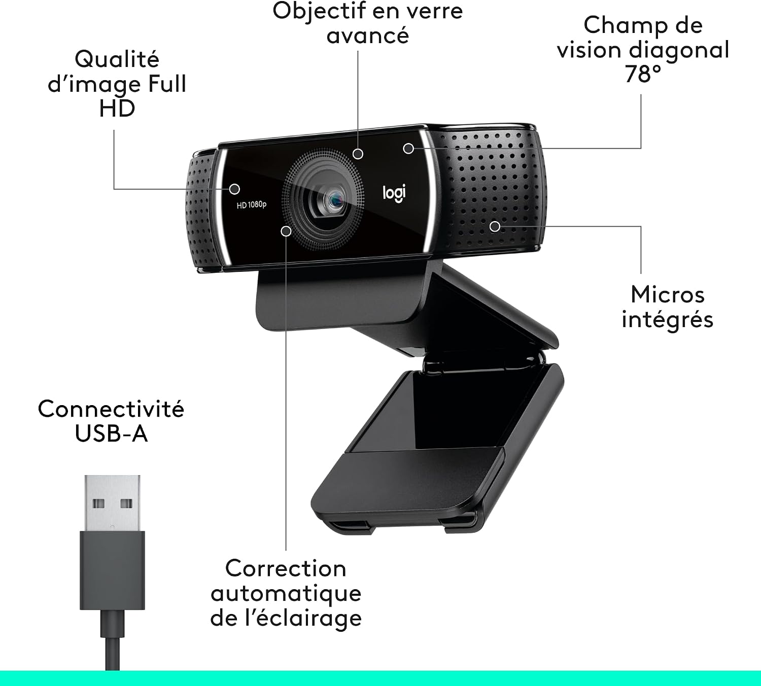 Thumbnail 6 de Logitech C922 Pro Stream Webcam : diffusion fluide et audio binaural pour le streaming