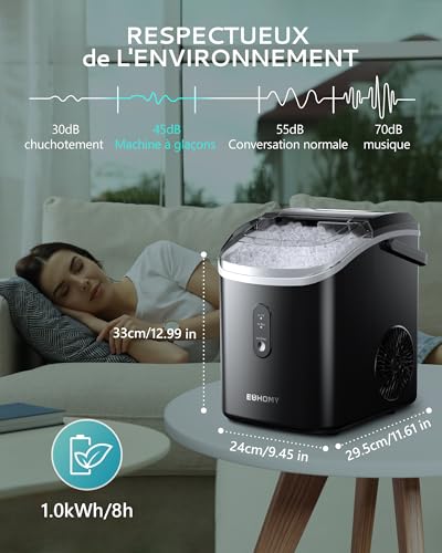 Thumbnail 8 de EUHOMY Machine à glaçons 15 kg/24 h — compacte, économe et facile d’entretien
