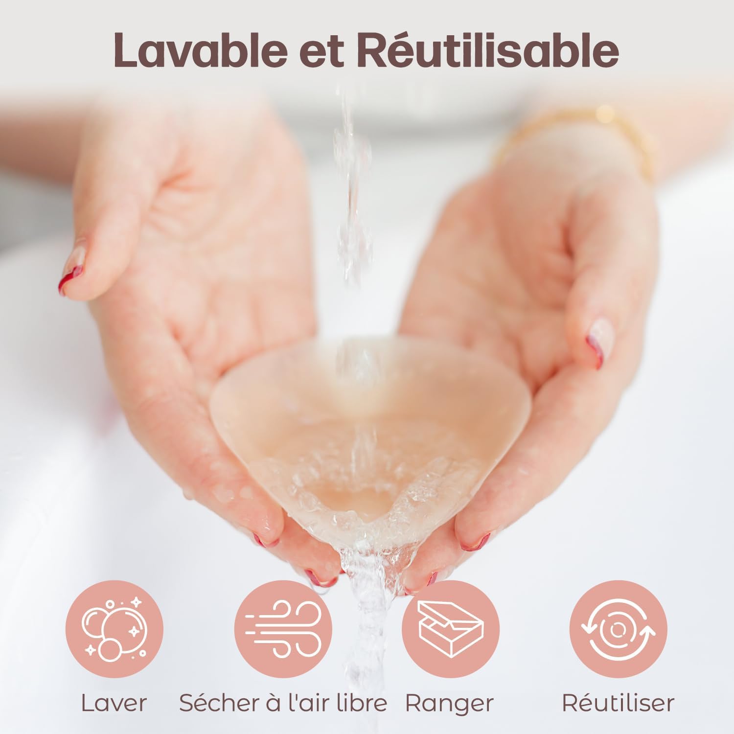 Detalle de Go Nipless Couvre-tétons Invisibles en Silicone Réutilisables – Pastilles Adhésives Taille A-DD