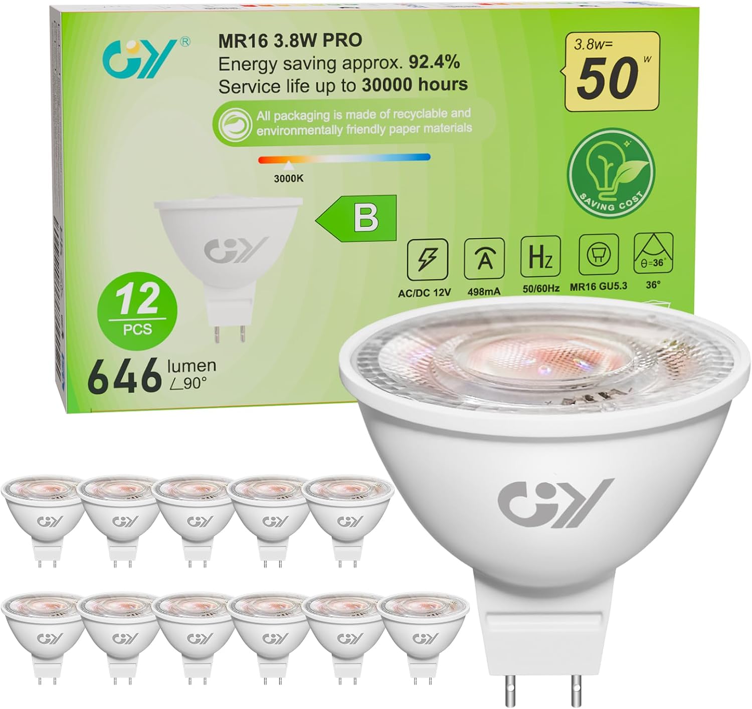 Detalle de GY GU5.3 MR16 12V Spotlight 663 lm 3.8W