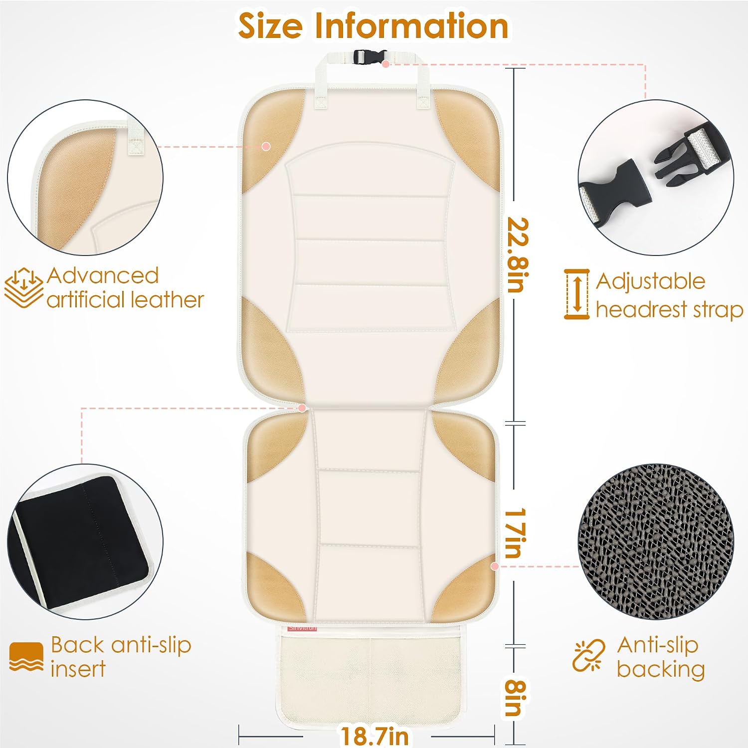 Thumbnail 2 de Sinvitron seat protector under baby car seat, Waterproof 600D Oxford Car Seat Mat