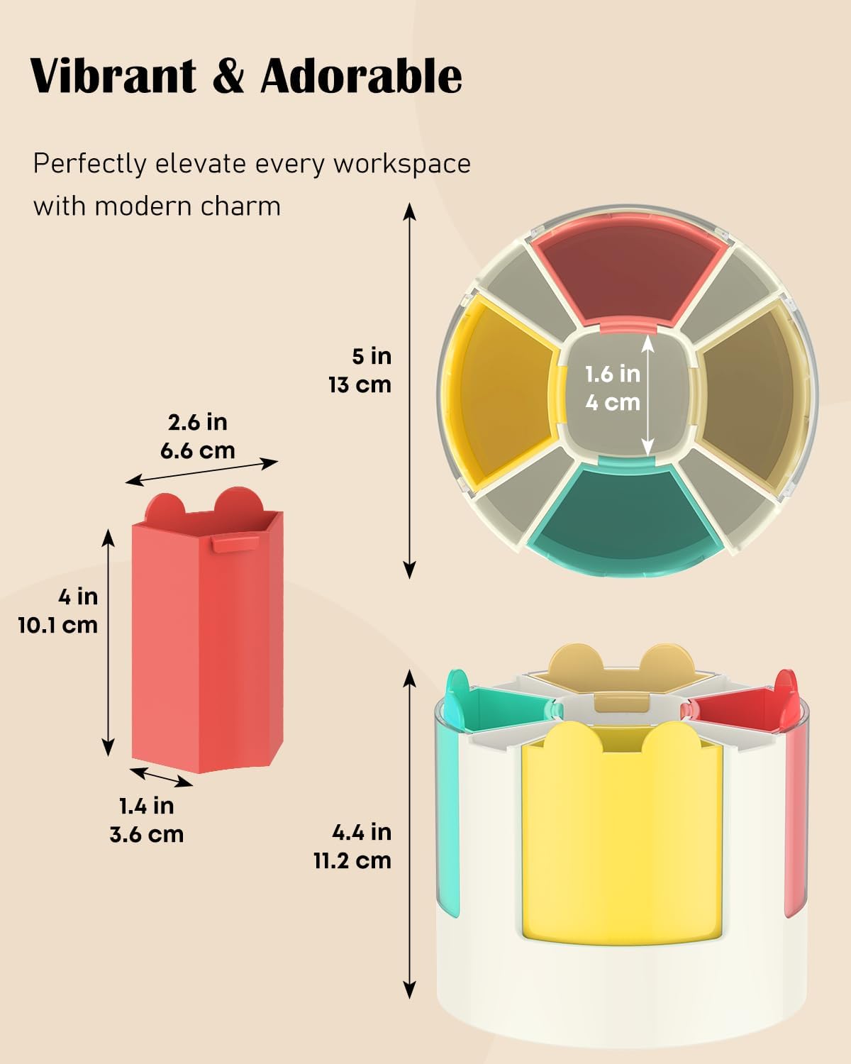 Thumbnail 1 de Uniclife porte-stylo rotatif 360° pour bureau avec 13 fentes et autocollants déco