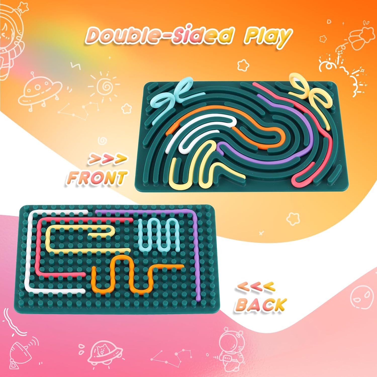 Detalle 2 de ddLUCK Sensory Activity Board 6-colour silicone fidget toy