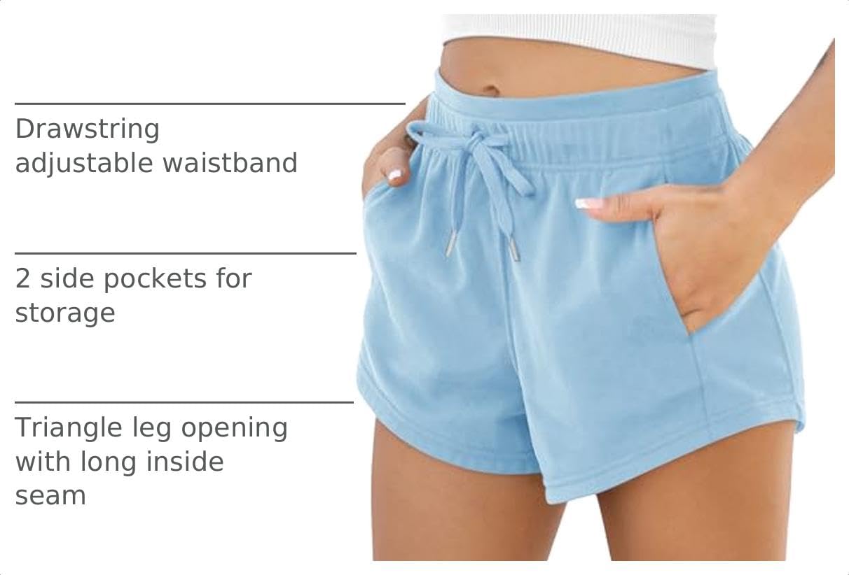 Thumbnail 3 de ODODOS Women's Sweat Shorts with Pockets Cotton French Terry Drawstring