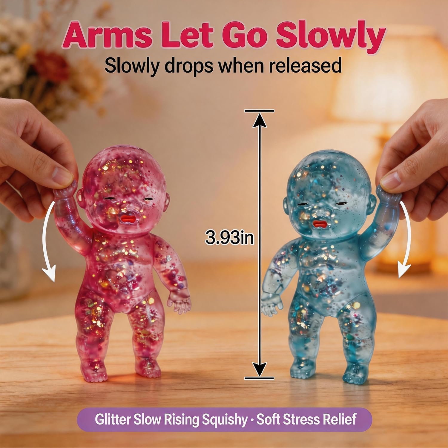 Detalle 2 de VSFPLM Glitter Doll Squishy Stress Ball, Purple Slow-Rebound Sensory Fidget