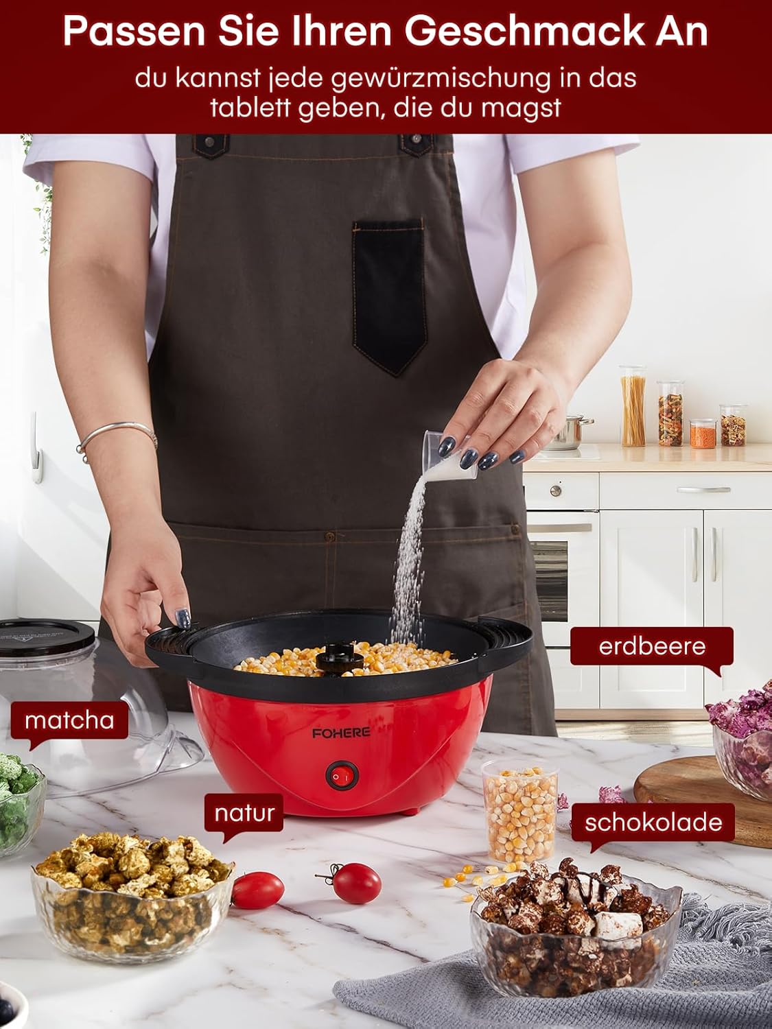 Thumbnail 1 de FOHERE Popcornmaschine 3.5L für Zuhause