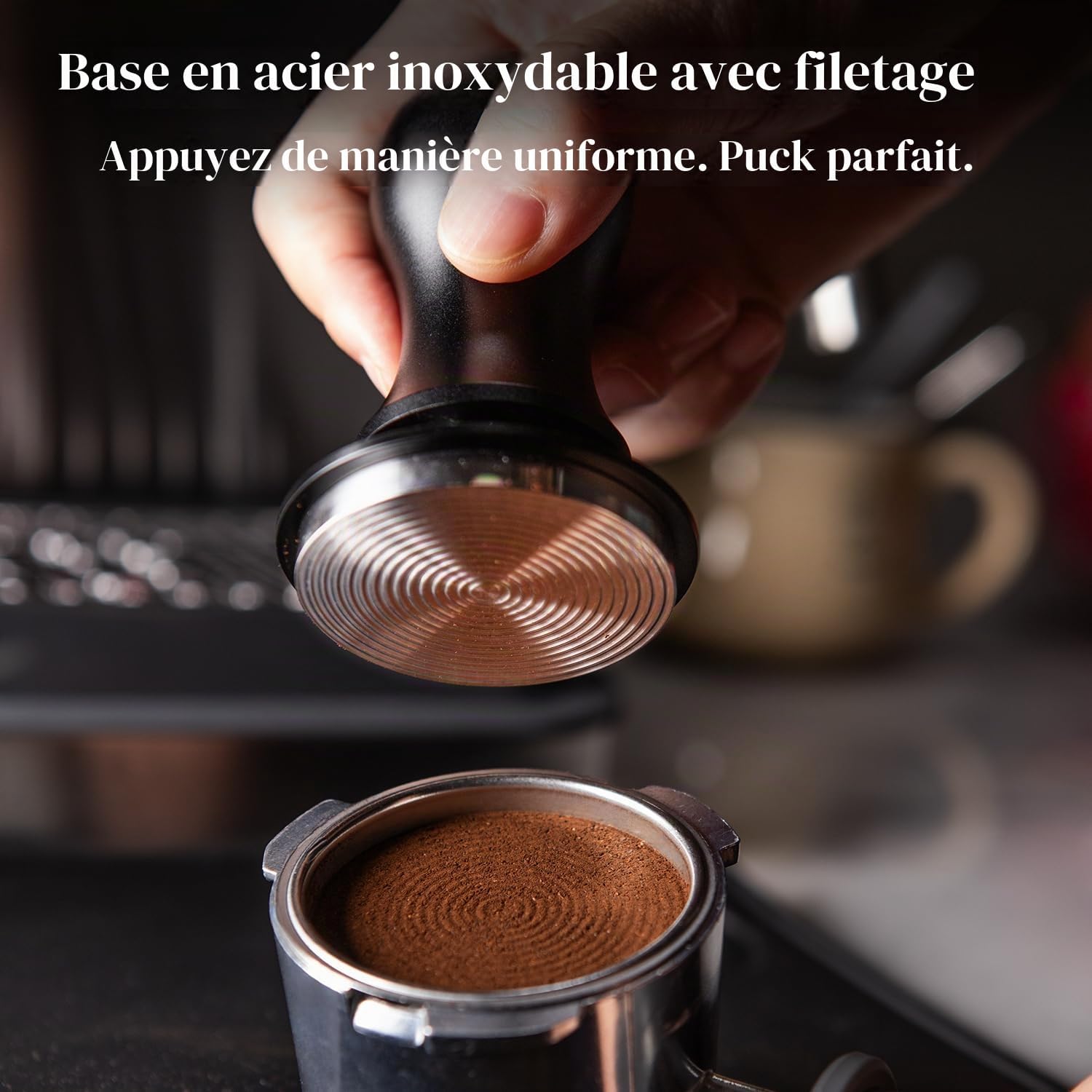 Detalle de troletoi espressotoebehorenset 54 mm met tamper, WDT-tool en puck screen