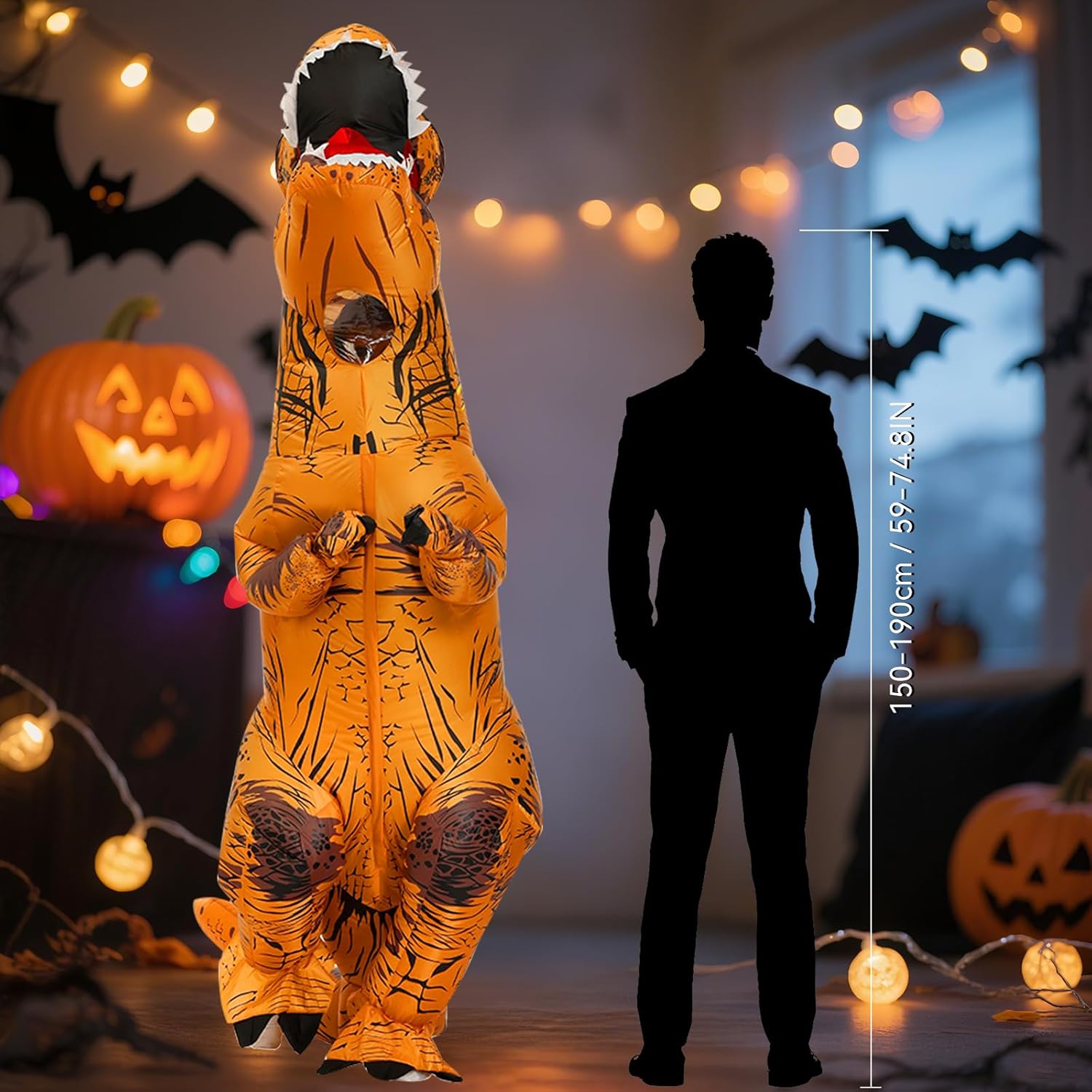 Thumbnail 5 de JASHKE Inflatable T-Rex Dinosaur Costume for Adults (Blow-up Dino Suit)