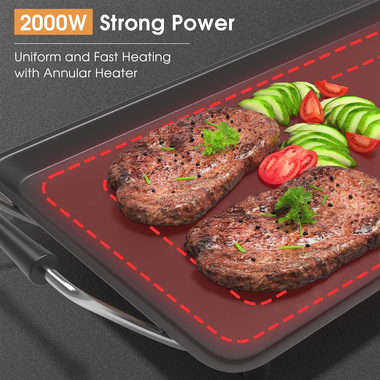 Thumbnail 3 de COSTWAY Electric Griddle, 35-Inch