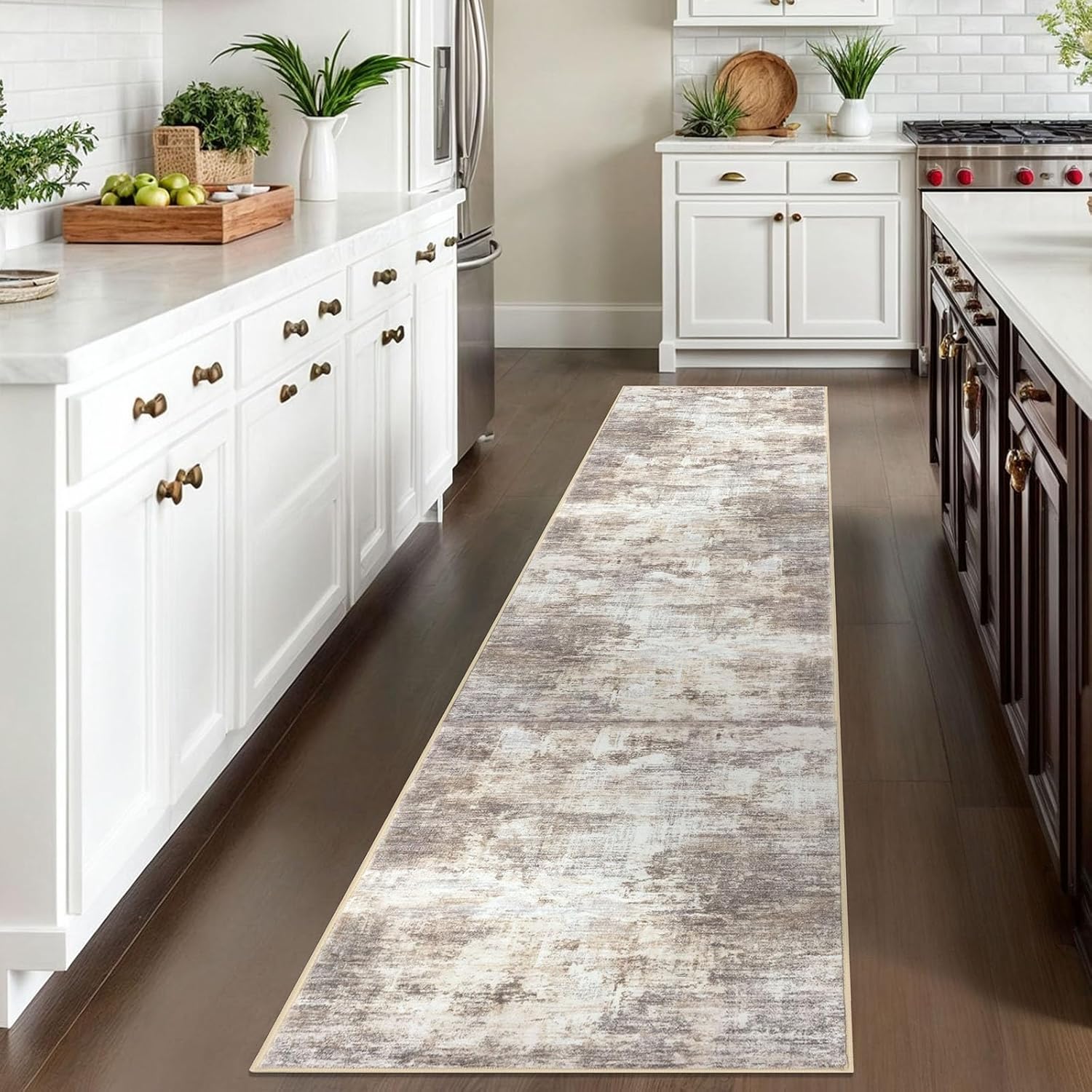 Thumbnail 1 de IOHOUZE Abstract Runner Rug 2x10 Ft: washable, non-slip modern entryway
