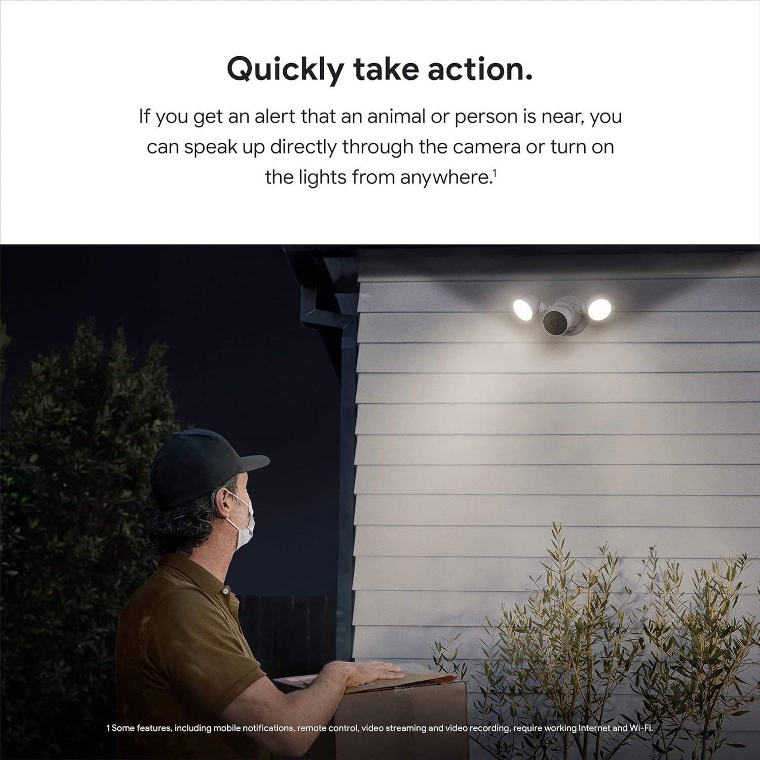 Thumbnail 2 de Google Nest Cam with Floodlight 1 (Outdoor)