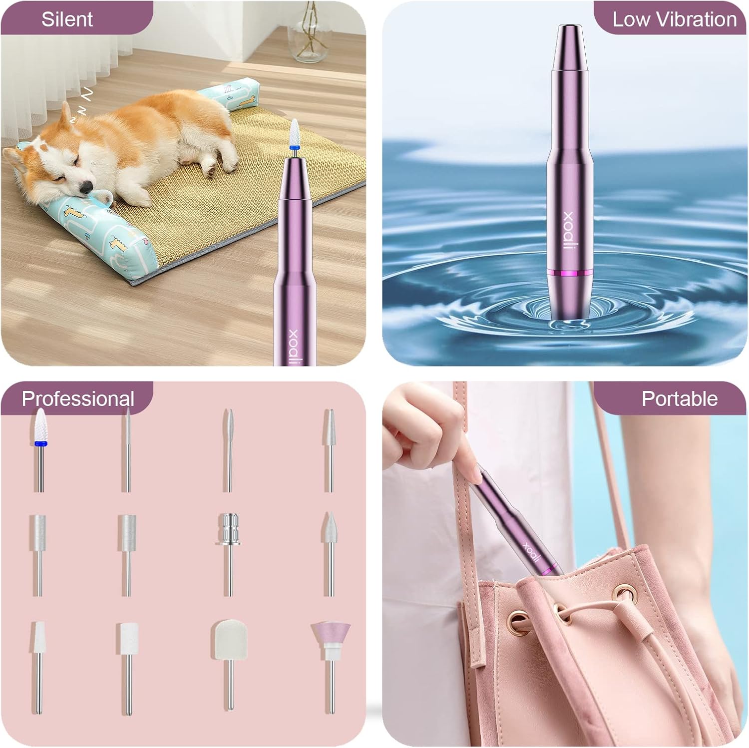 Thumbnail 3 de Xoali Fresa per unghie 25000 RPM, lima elettrica 12 in 1 🎧