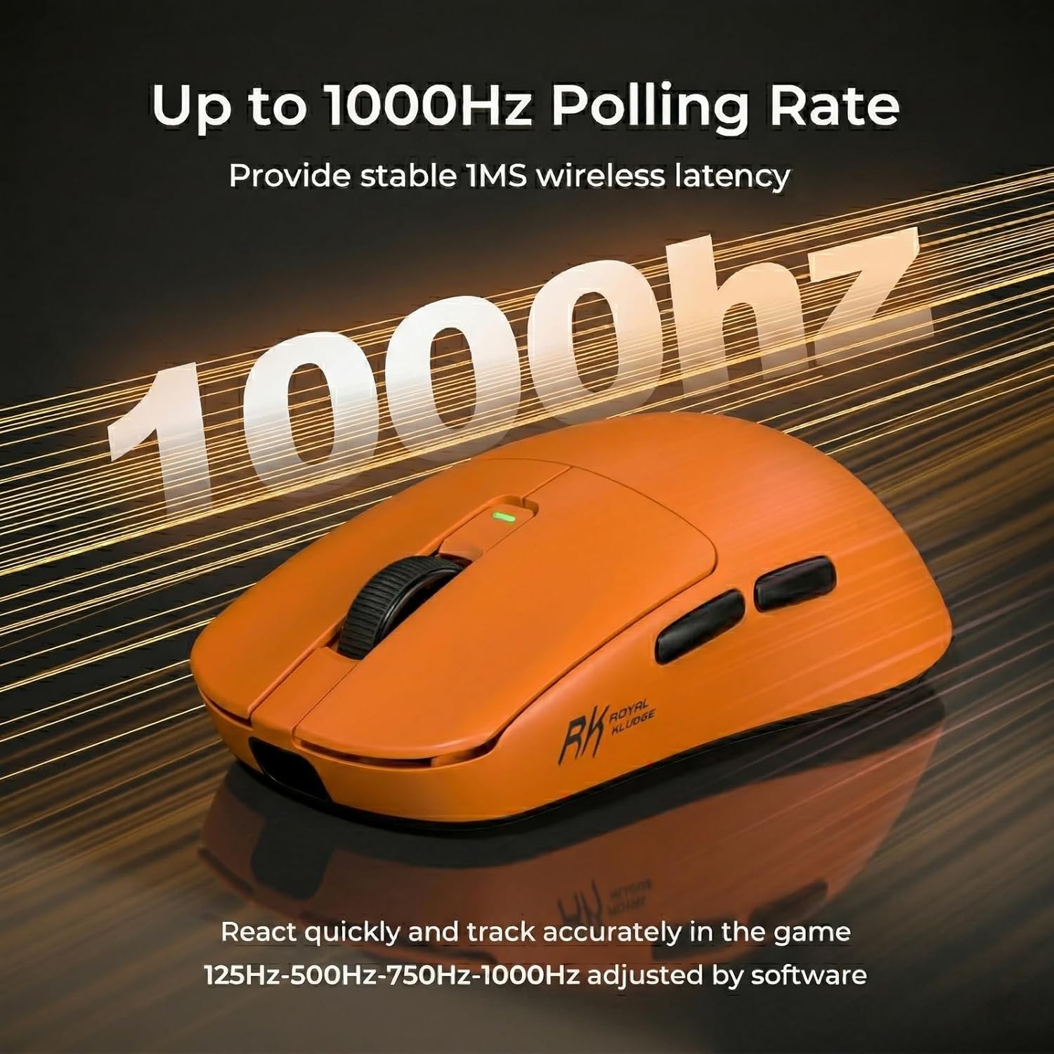 Thumbnail 4 de RK ROYAL KLUDGE M30 Wireless Gaming Mouse (Orange) – 43g tri-mode with PixArt PAW3311 sensor up to 24000 DPI