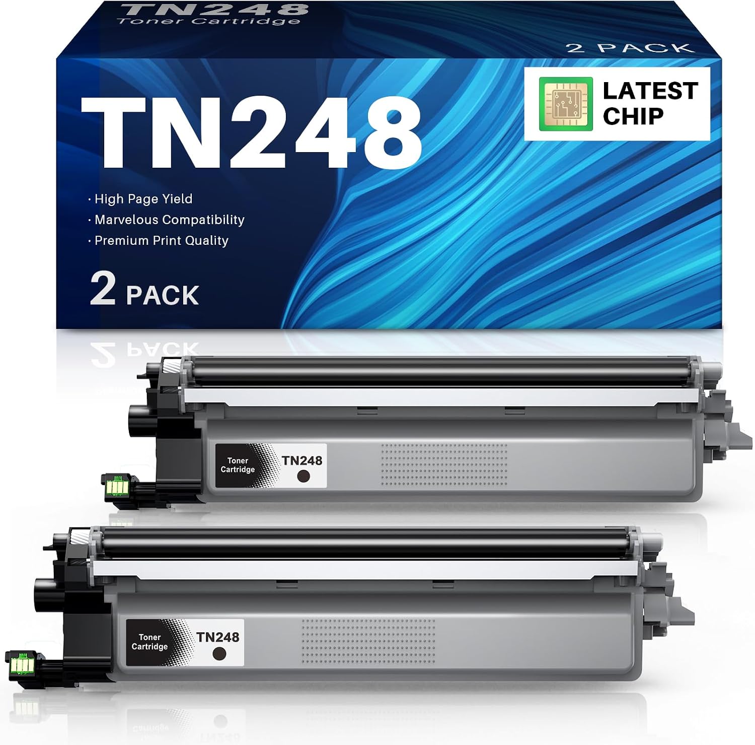 Detalle de INK4U TN248 Nero Toner – 2× Cartucce Compatibili con Brother TN-248 (XL/XL BK) con Chip Recente