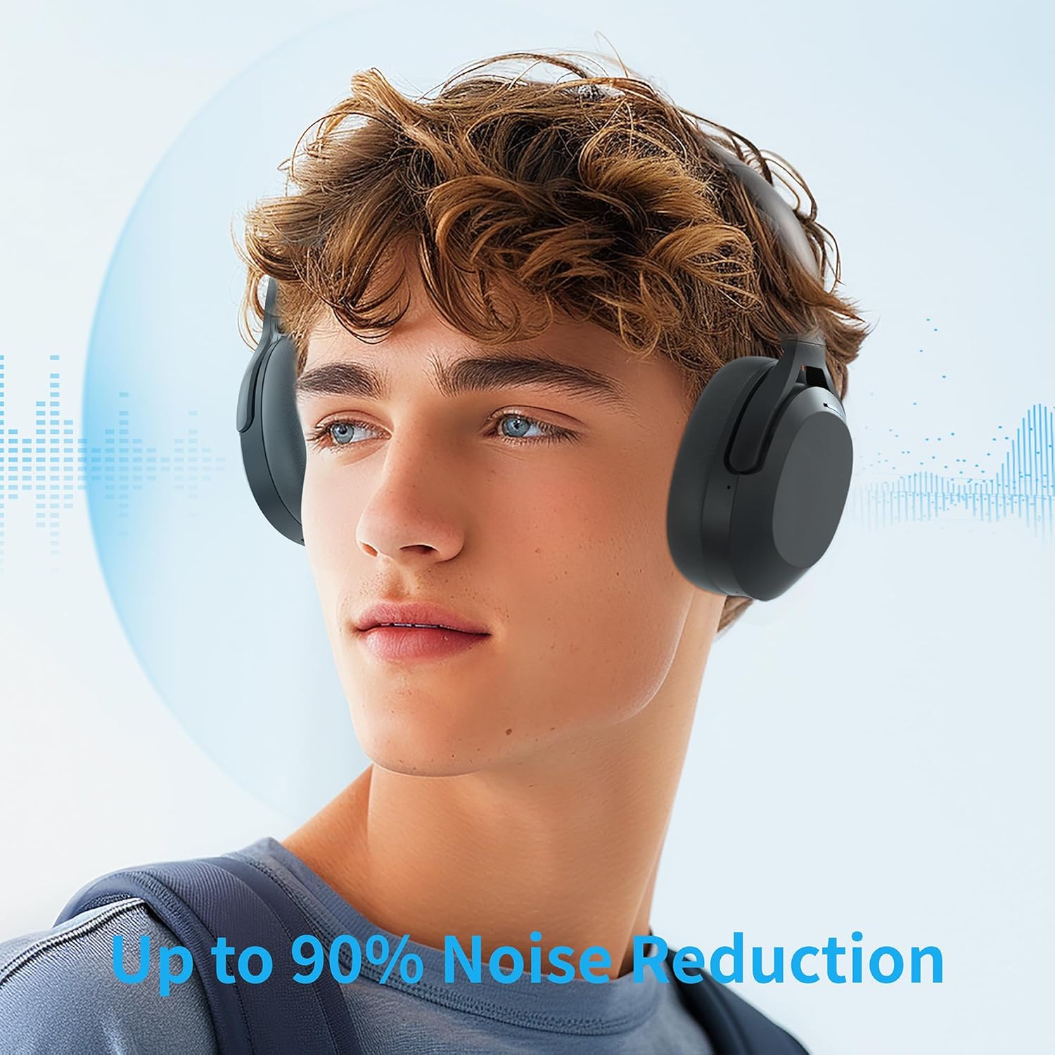 Thumbnail 5 de Rebocico Active Noise Cancelling Headphones with Bluetooth 5.3 (Over-Ear, 120h) – Black