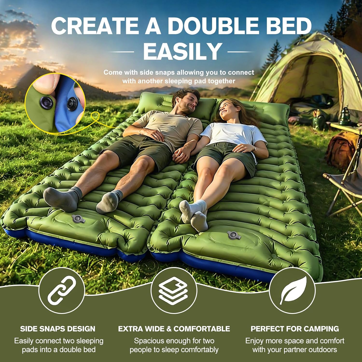 Thumbnail 6 de WIKNOT CQCD Isomat campingmatras 195 x 70 x 10 cm met voetpomp en kussen