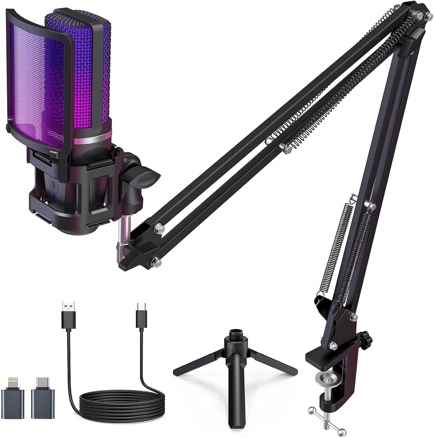 Detalle de zealsound USB Gaming Mikrofon 96 kHz mit RGB