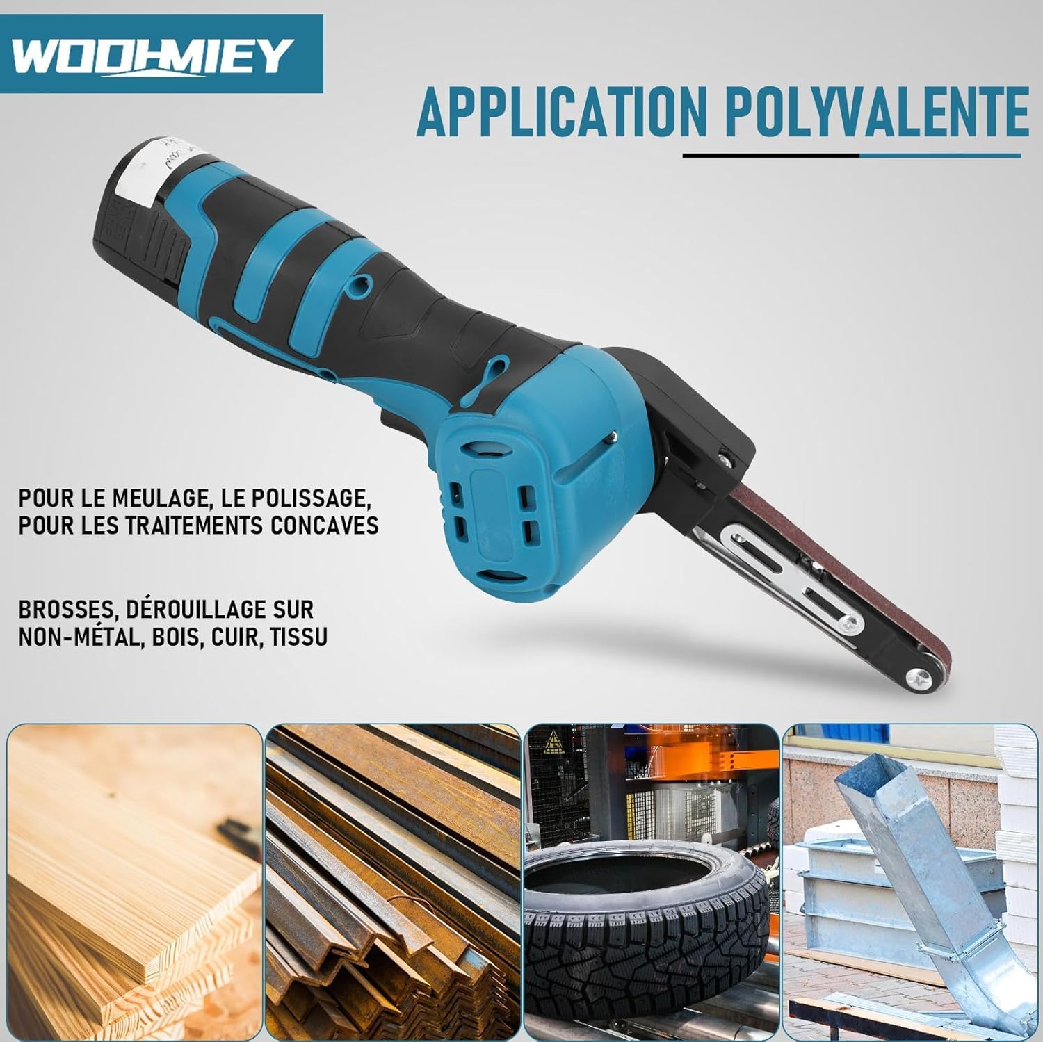 Detalle de WODHMIEY WODHMIEY10112403396 handbandschuurmachine, 16,8 V, 7.000 tpm