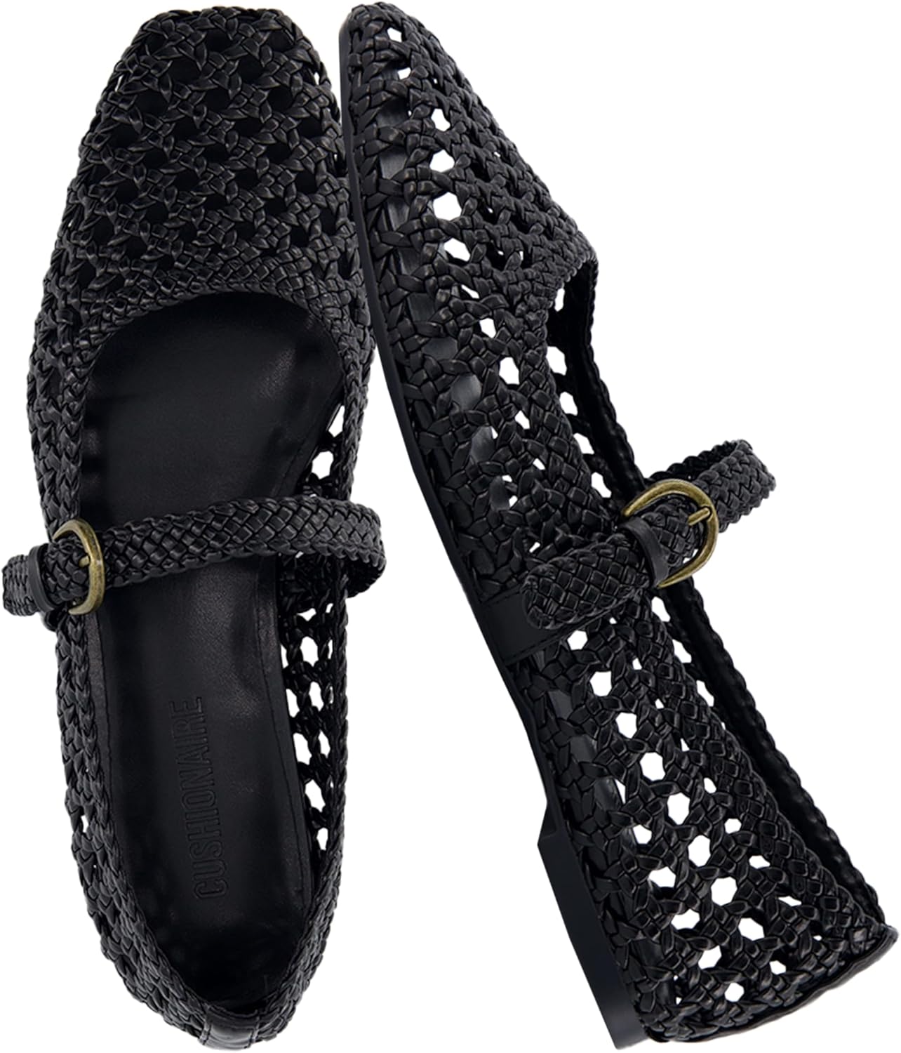 Detalle de CUSHIONAIRE Weston Women’s Mary Jane Ballet Flats with Adjustable Ankle Strap