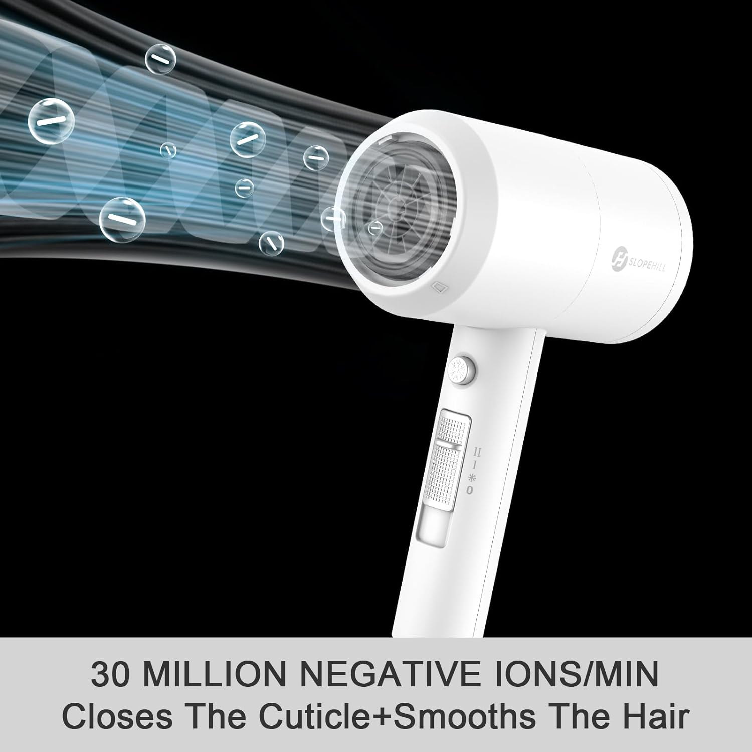 Thumbnail 2 de Slopehill Professional Ionic Hair Dryer (1800W) with 2 Concentrator Nozzles + Diffuser, White