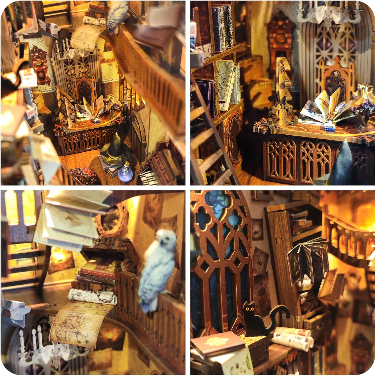 Thumbnail 6 de Collazoey Book Nook Kit: casetta in miniatura in legno 3D con luci LED per case delle bambole