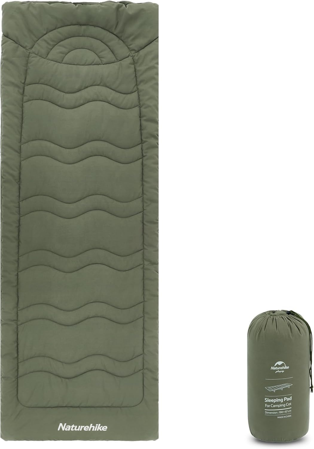 Detalle de Naturehike CNK2300DZ022 veldbedkussen van ringgesponnen katoen, 190 x 67 cm