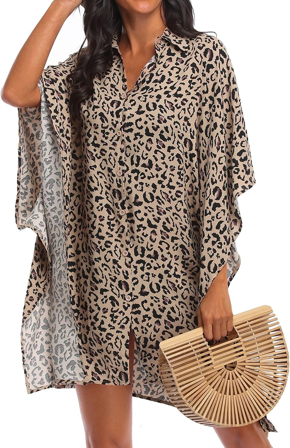 Detalle de Ekouaer Swimsuit Cover-Up Shirt
