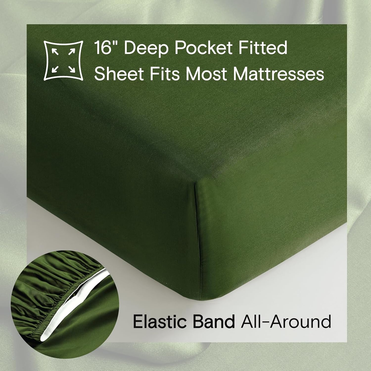 Thumbnail 3 de DOZ by SIJO DOZ Sheet Set (Forest, Queen) — 100% bamboo-derived viscose cooling sheets with deep pockets