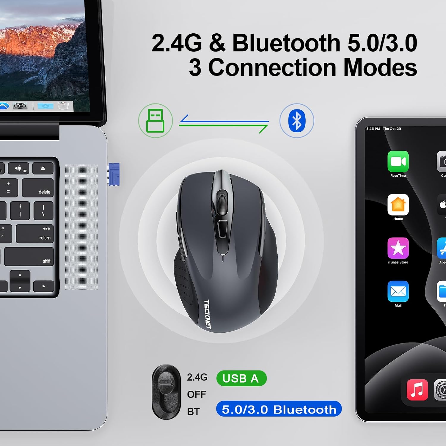 Thumbnail 1 de TECKNET Wireless Mouse 4800 DPI 🖱
