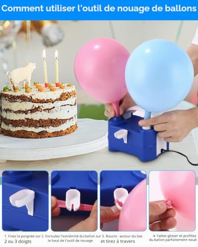 Detalle de Yulado Pompe à Ballon Électrique 400W – Gonflage rapide pour fêtes et décorations