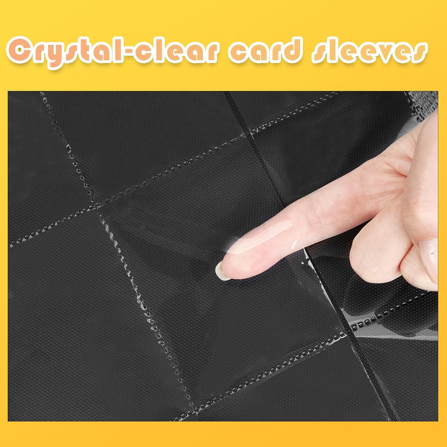 Thumbnail 3 de Premium 1000+ Pockets Trading Card Binder: 16-Pocket Ringless Side-Loading Album (Yellow)