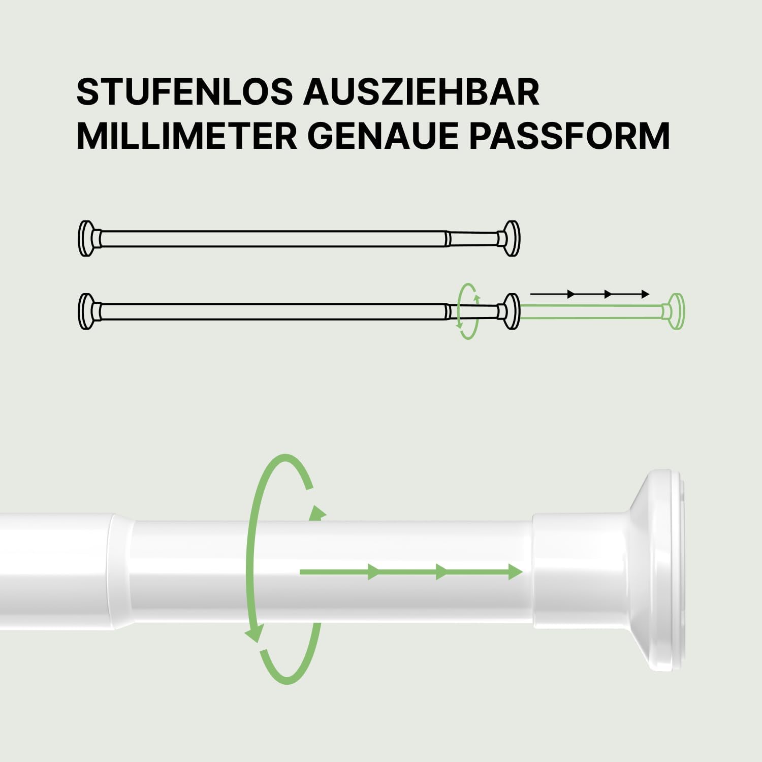 Thumbnail 4 de MEISENBERG Gardinenstange ohne Bohren Weiß 25 mm