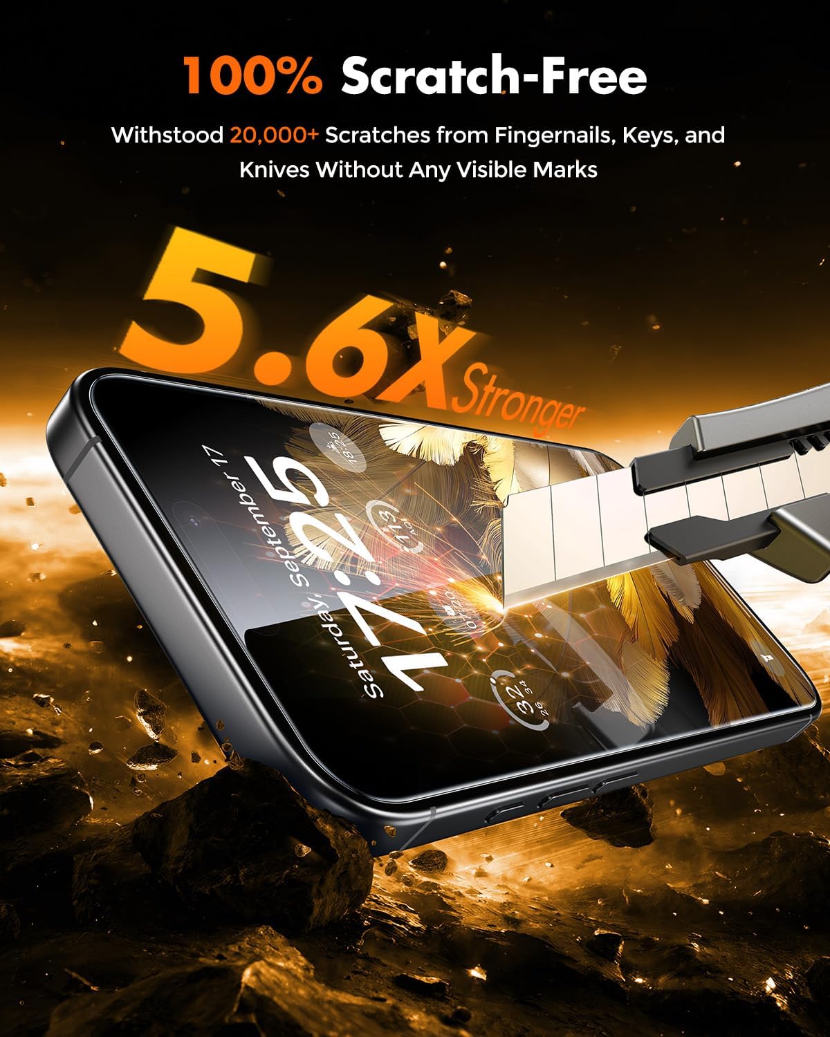 Detalle 2 de UNBREAKcable iPhone 16 Pro Max 3-Pack Screen Protector