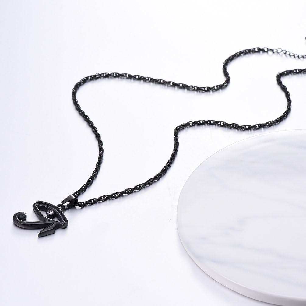 Thumbnail 2 de Collier homme PROSTEEL Œil d’Horus avec strass, chaîne 55 cm + extension et pendentif en acier inox/plaqué or jaune
