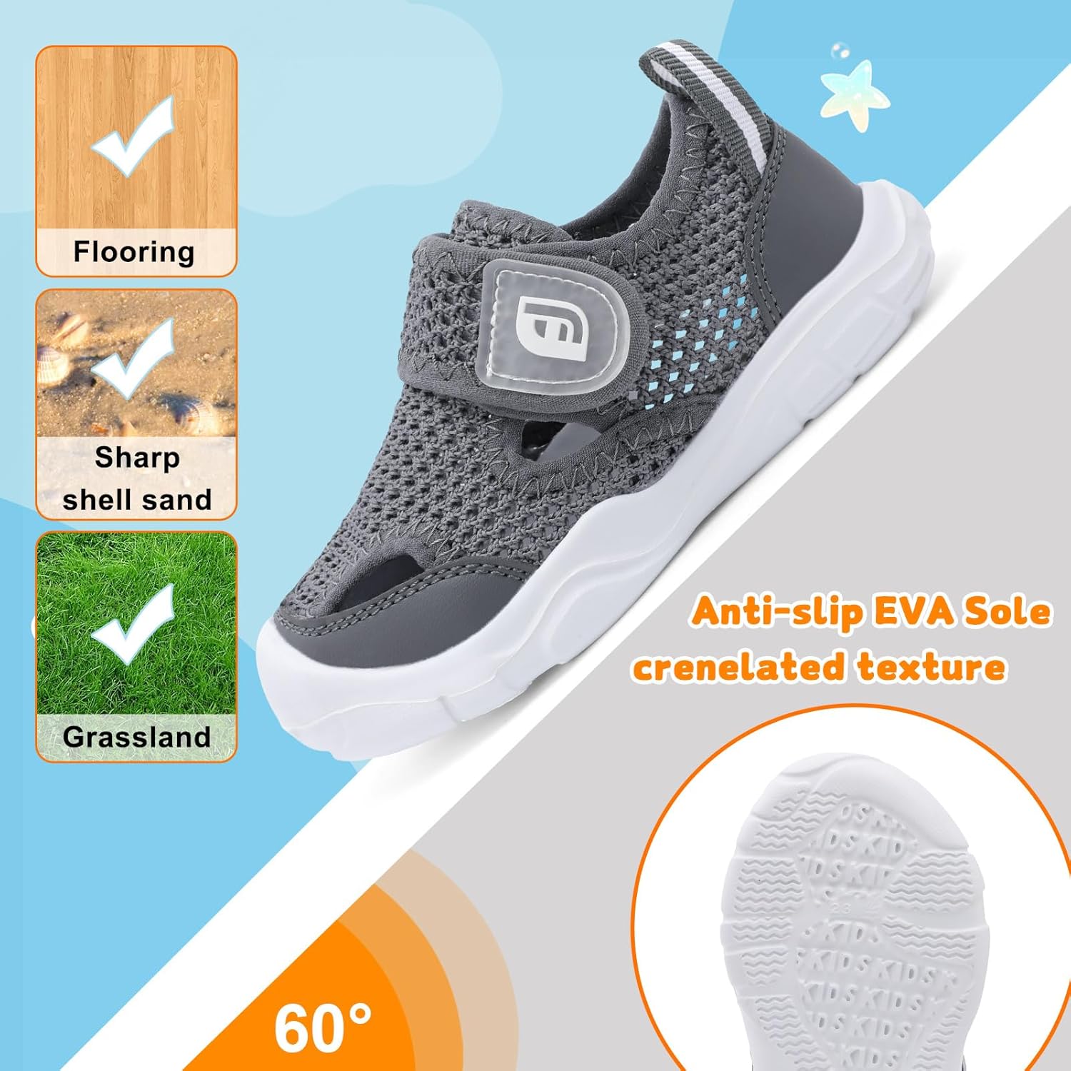 Thumbnail 5 de Baby Toddler Water Shoes: Quick-Dry Beach & Pool Sandals