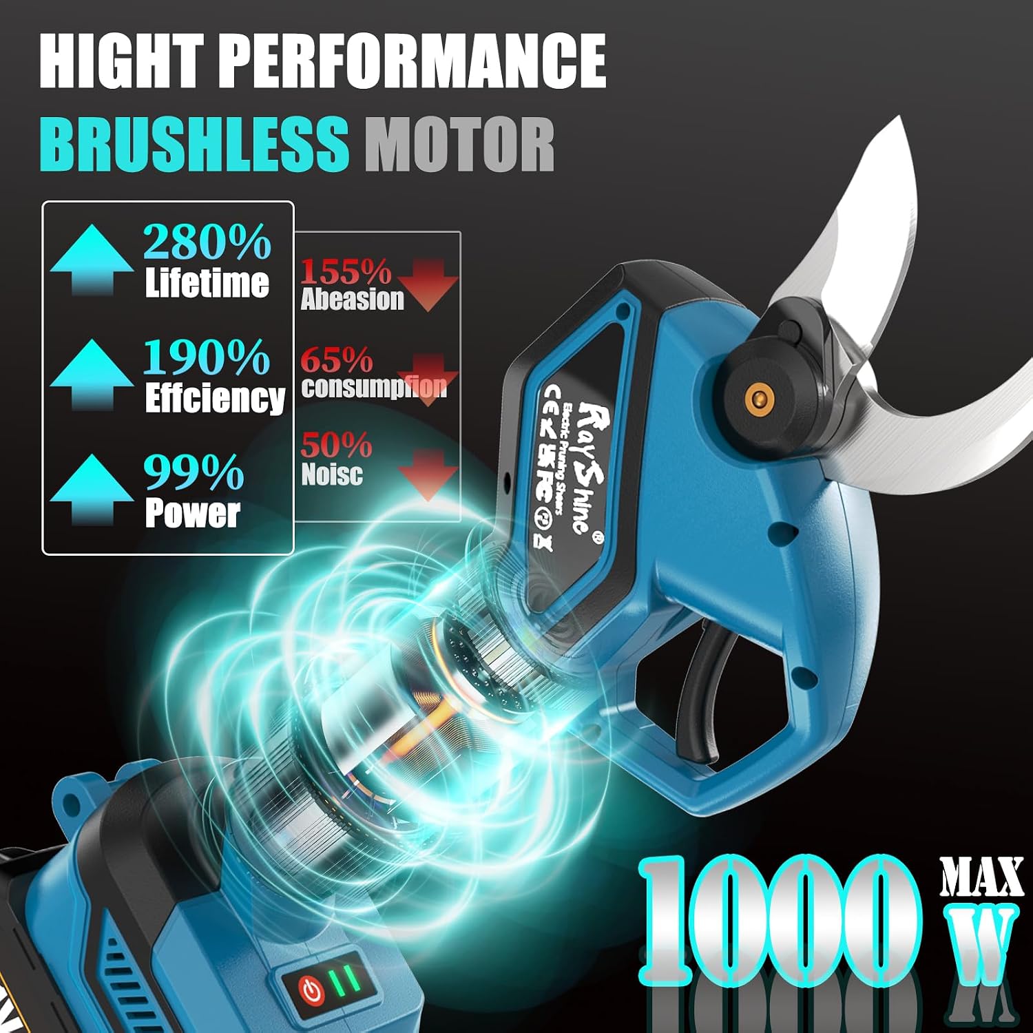 Detalle 1 de Electric Pruning Shears 1000W Cordless