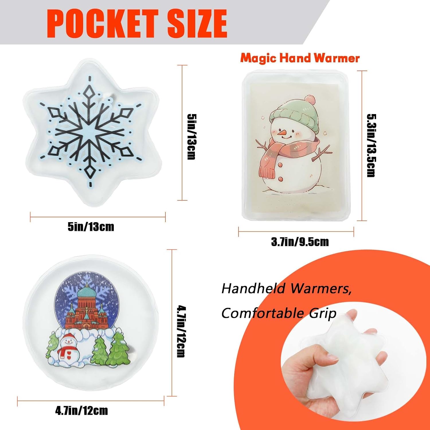 Detalle de Kiluiu Reusable Click-Heating Hand Warmers, 6-Pack for Hands, Feet and Ankles
