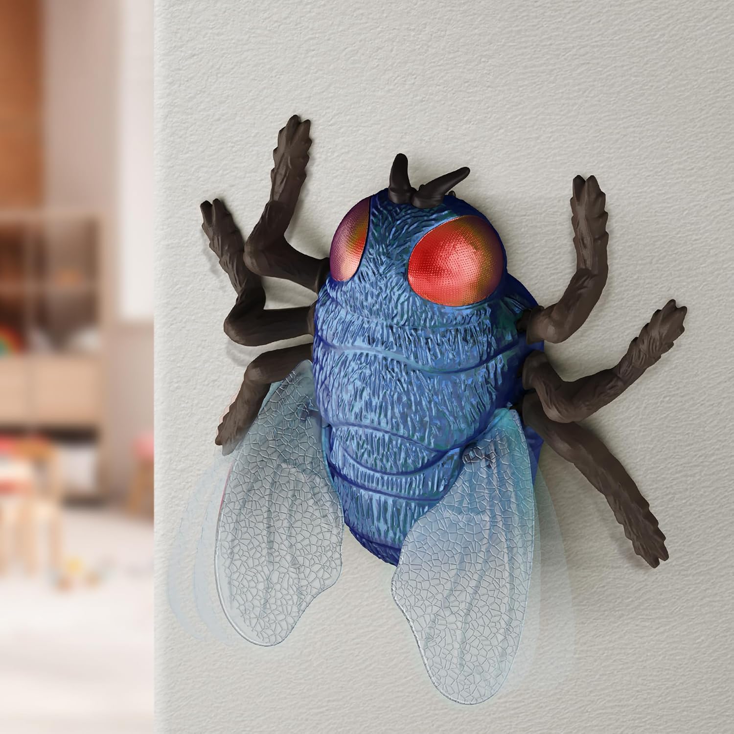 Detalle de Terra by Battat AN2945Z Remote-Controlled Climbing Fly Toy, Blue Bottle Fly
