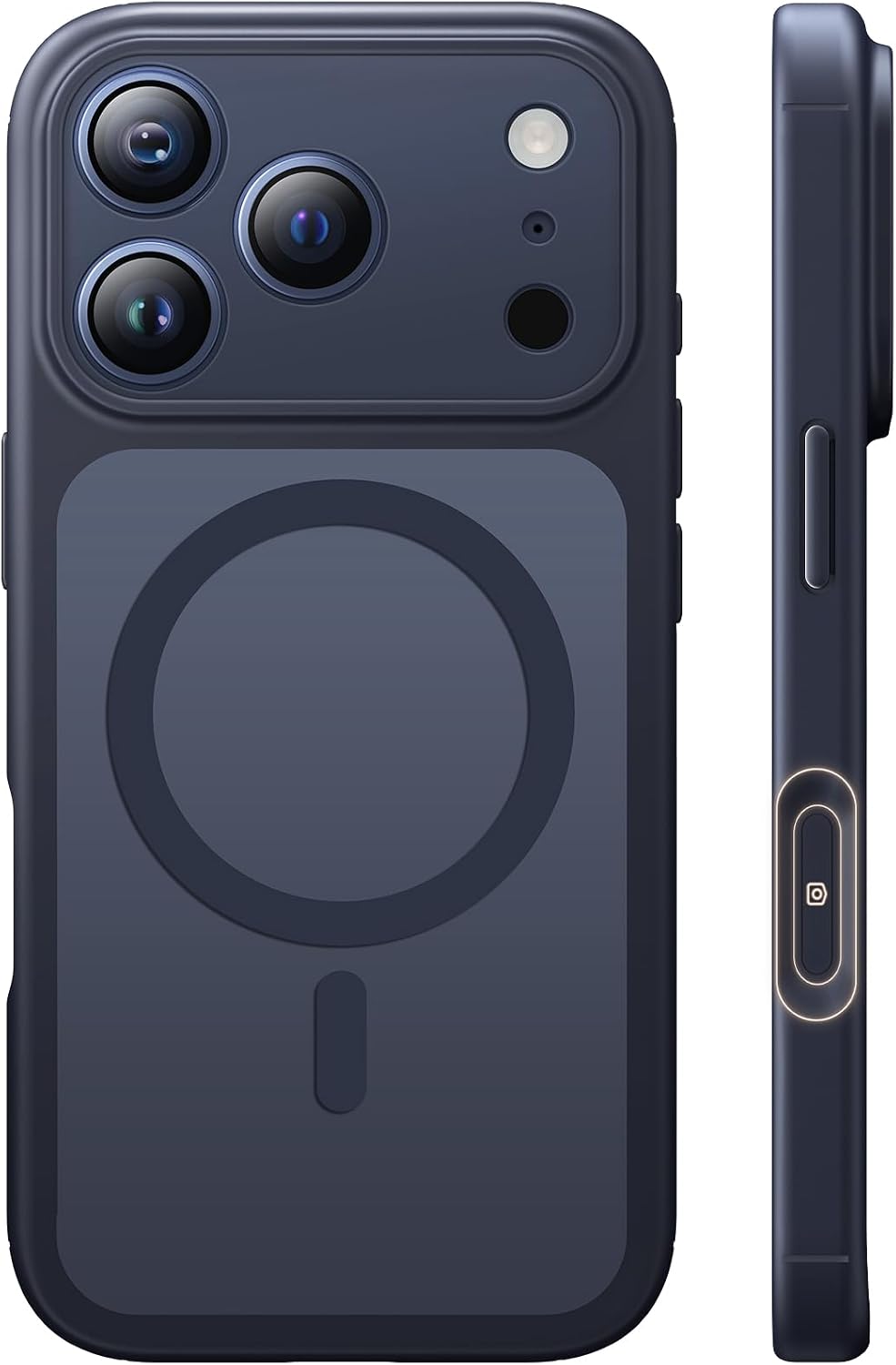 Detalle de TAURI Magnetic for iPhone 17 Pro Case with Full Camera Protection (Camera Control Cover) – MagSafe Compatible, Matte Black