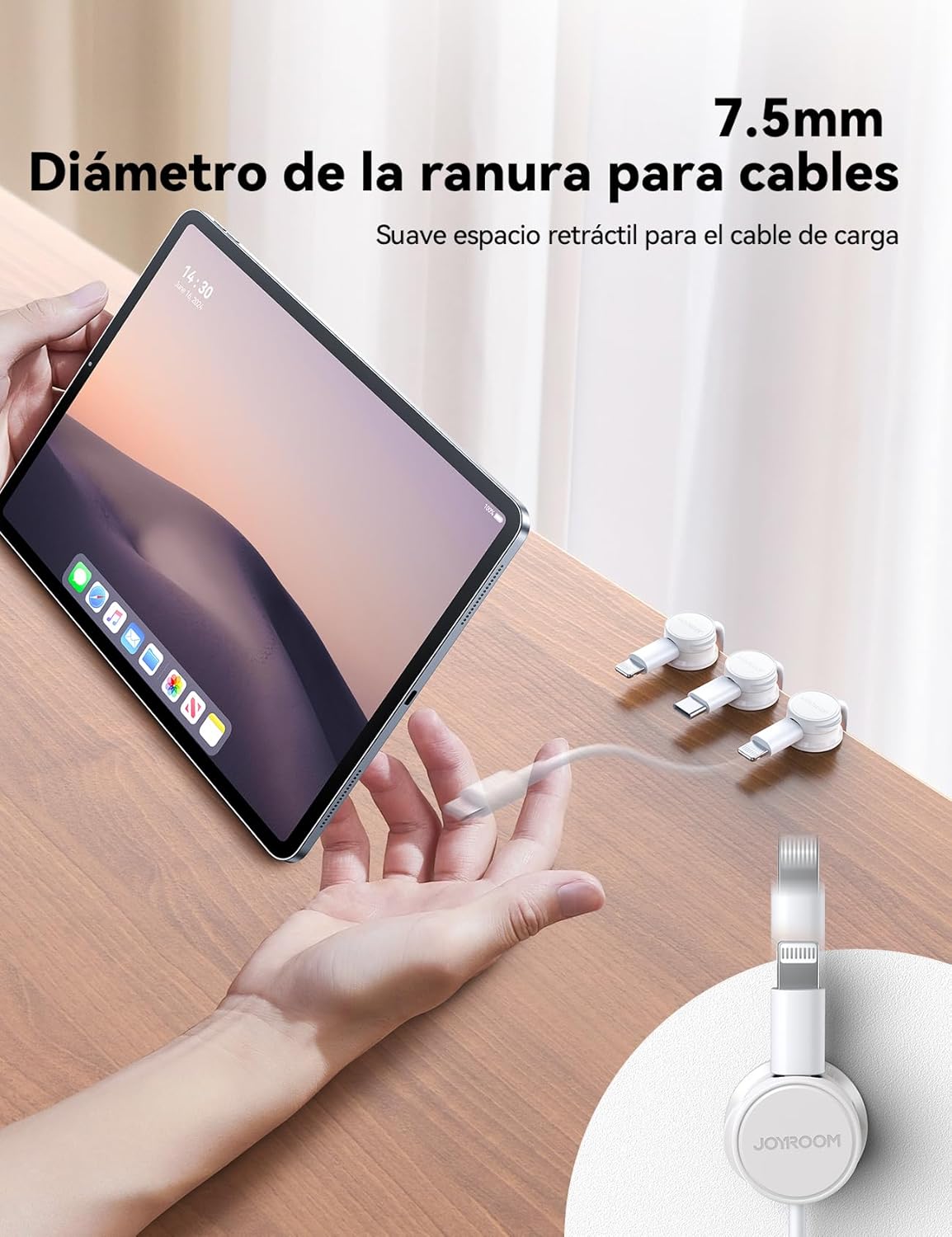 Detalle 2 de JOYROOM 6 PCS Organizador de cables 7,5 mm