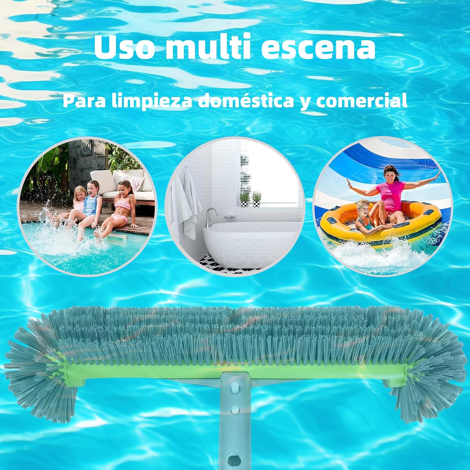 Detalle de Cabezal de Cepillo para Piscina Desmontable KGC 17,5″ con Cerdas Robustas y EZ Clip