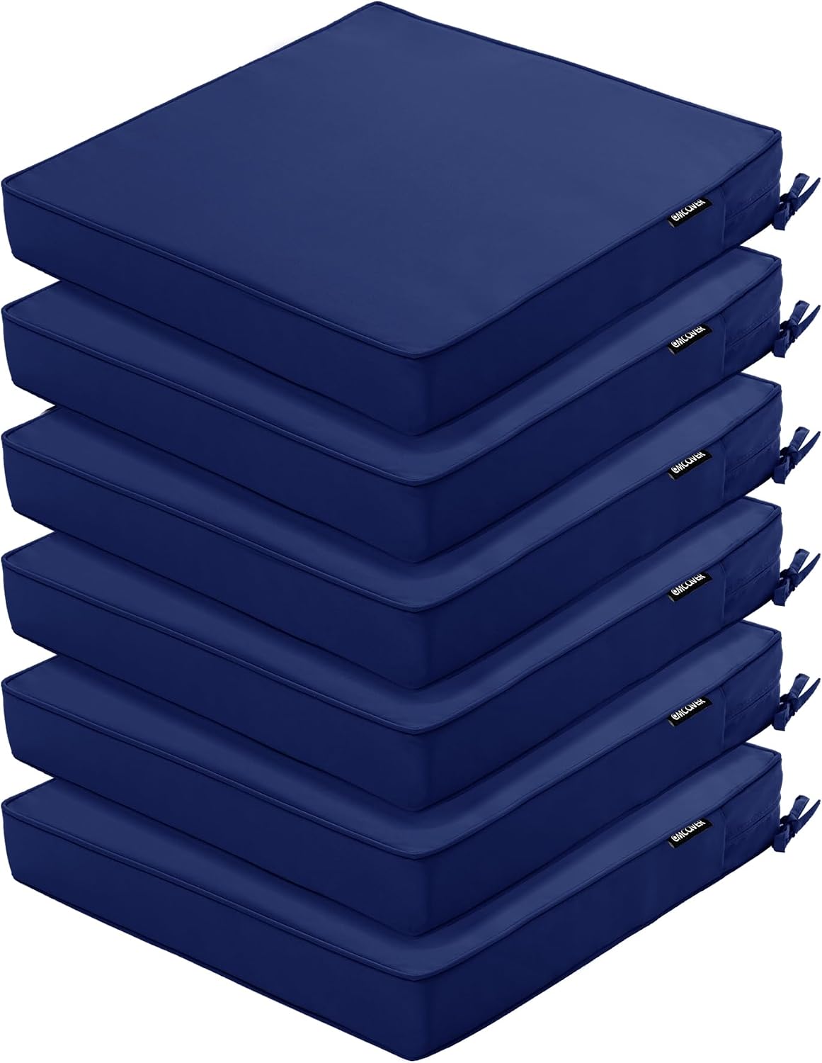 Detalle de Comcaver PFCC-1919-Navy-6 Outdoor Chair Cushions, Waterproof, Navy, 19 x 19 x 3 in