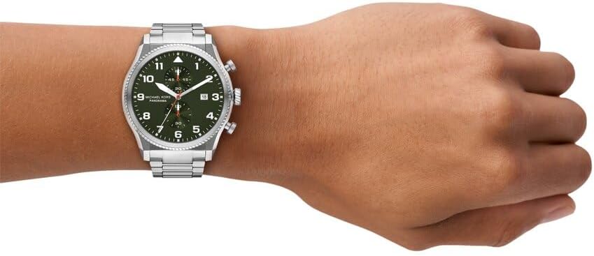 Thumbnail 1 de Michael Kors Herren-Uhren Analog Quarz 32029933 – 100-m-Wasserschutz & grünes Zifferblatt