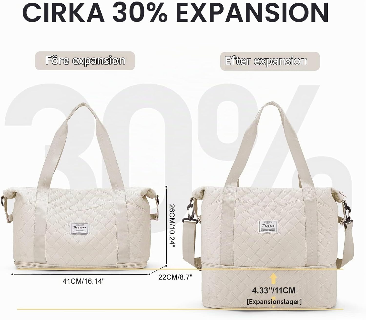 Detalle de Travel Bag Large sport- och weekendväska, 35 l, A5-beige